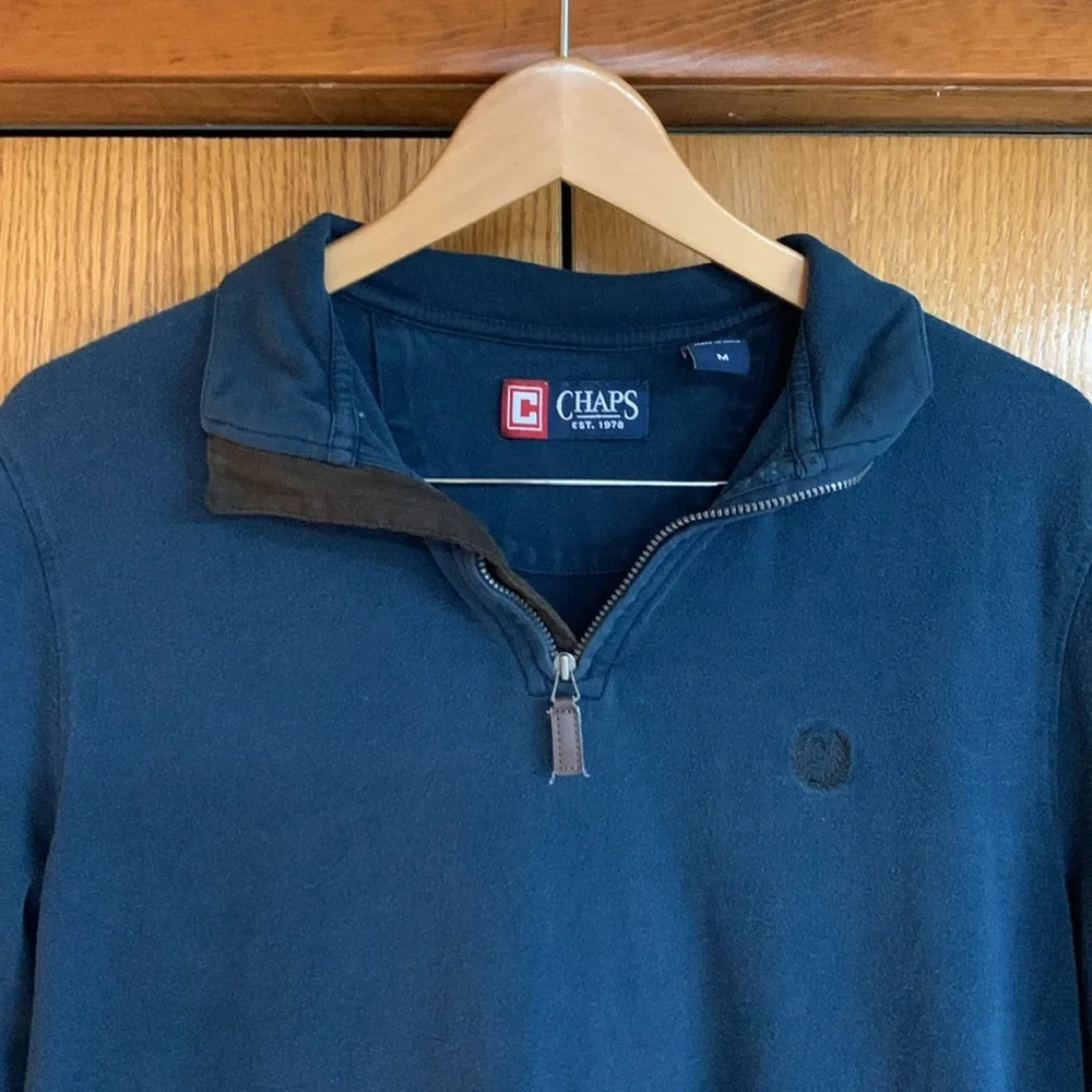 ✨Chaps Blue QuarterZip‎ Sweater Men's Size Medium